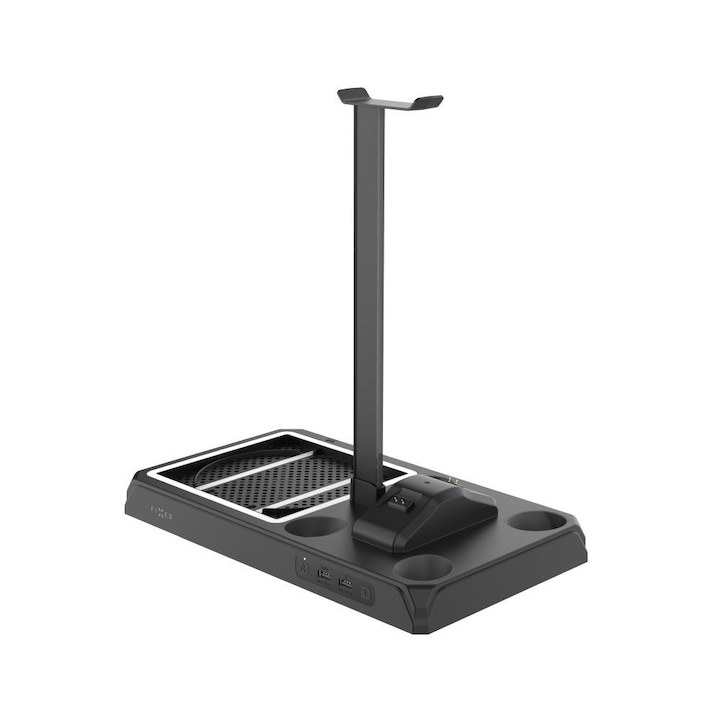 Fixed Többfunkciós állomás Xboxhoz X és S-hez, töltődokkoló 2 db kontrollelhez, beépített ventillátor, RGB háttérvilágítás, levehető fejhallgató állvány, 2 * USB-A port, fekete, FIXXB-MCS-BK