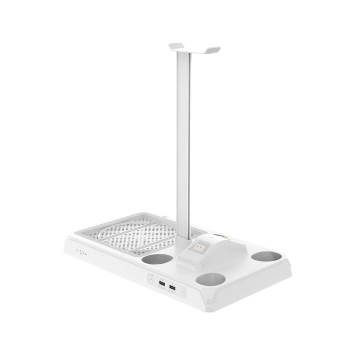Fixed Többfunkciós állomás Xboxhoz X és S-hez, töltődokkoló 2 db kontrollelhez, beépített ventillátor, RGB háttérvilágítás, levehető fejhallgató állvány, 2 * USB-A port, fehér, FIXXB-MCS-WH