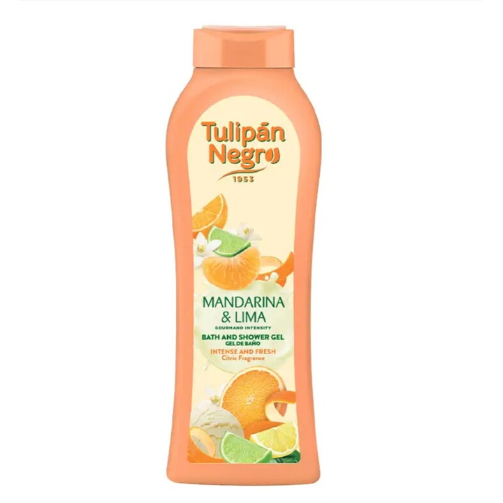 Tulipan Negro Mandarin-Limonka tusfürdő 650 ml, citrusos aroma, hidratáló