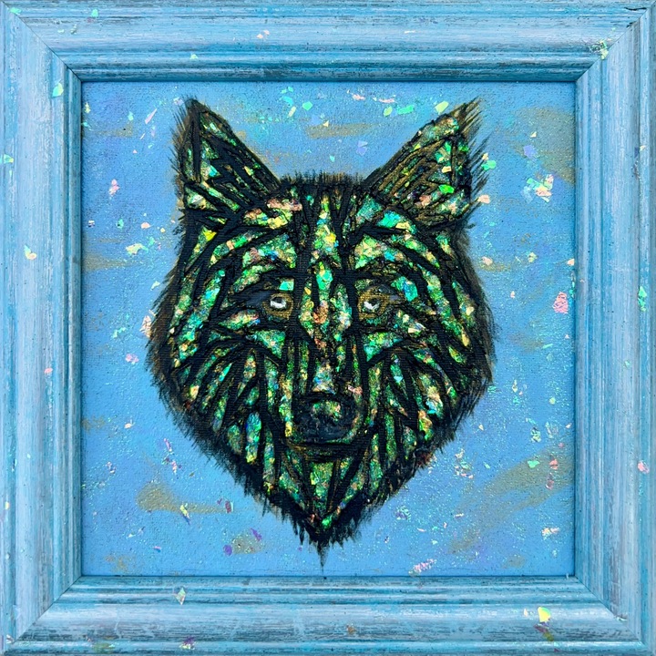 Картина Art Heart Studio Призматичен вой, Ръчно изработена, Съвременно изкуство, Акрил върху платно, Сертификат за автентичност, 25.5x25.5 см