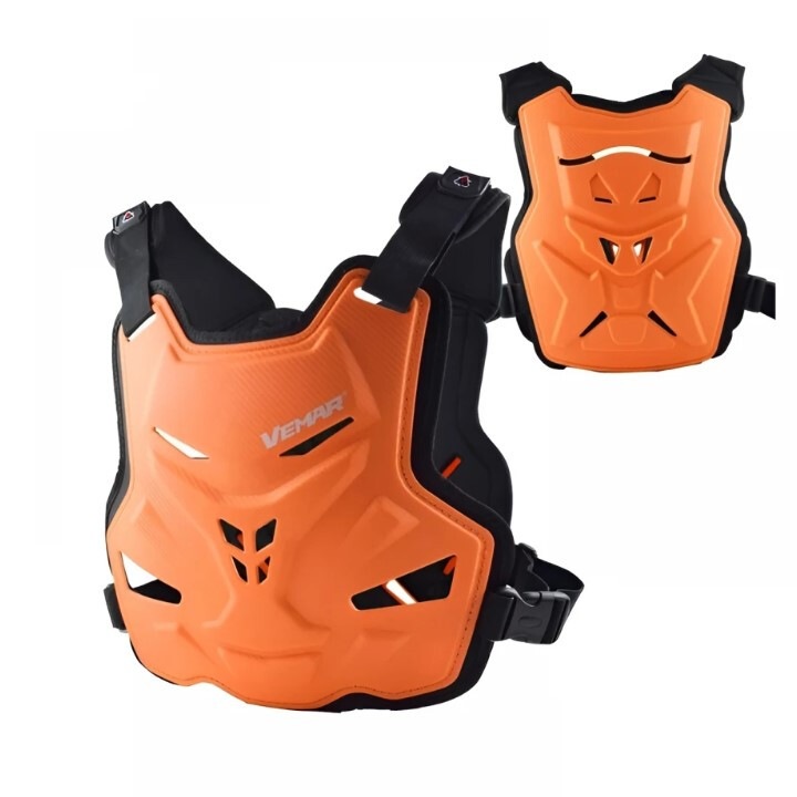 Armura Protectie Moto, cu Protectie Piept si Spate – Ideala pentru Motocros, ATV, Portocaliu, Vemar