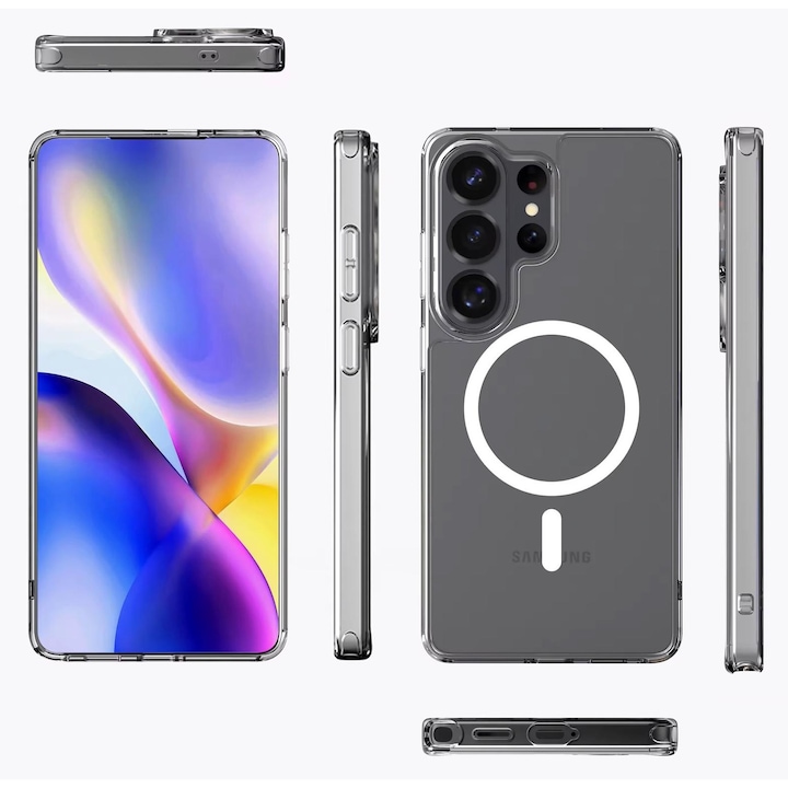 Husa de Protectie, Compatibila cu Samsung Galaxy S25 ULTRA, MagSafe, silicon, transparenta