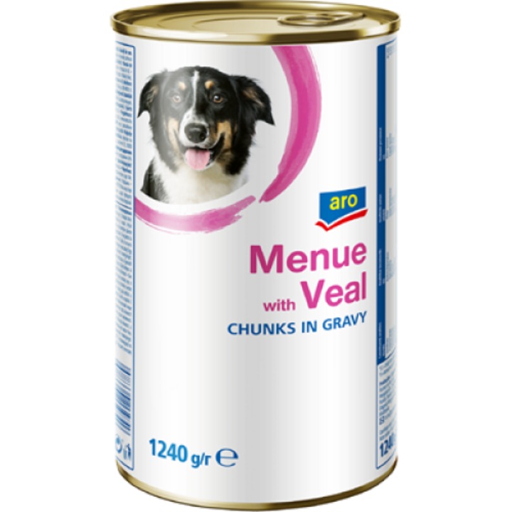 Nedves táp borjas kutyáknak, 1,24 kg, Aro