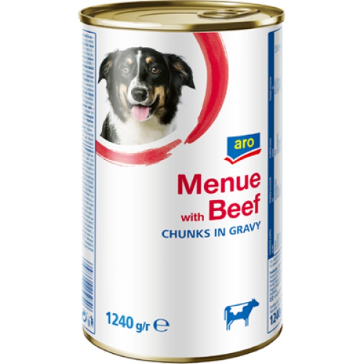 Nedves kutyaeledel, marhahússal, 1,24 kg, Aro