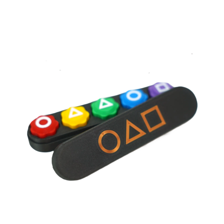 Gonggi játékkészlet állvánnyal, Squid Game, 3D nyomtatott, többszínű