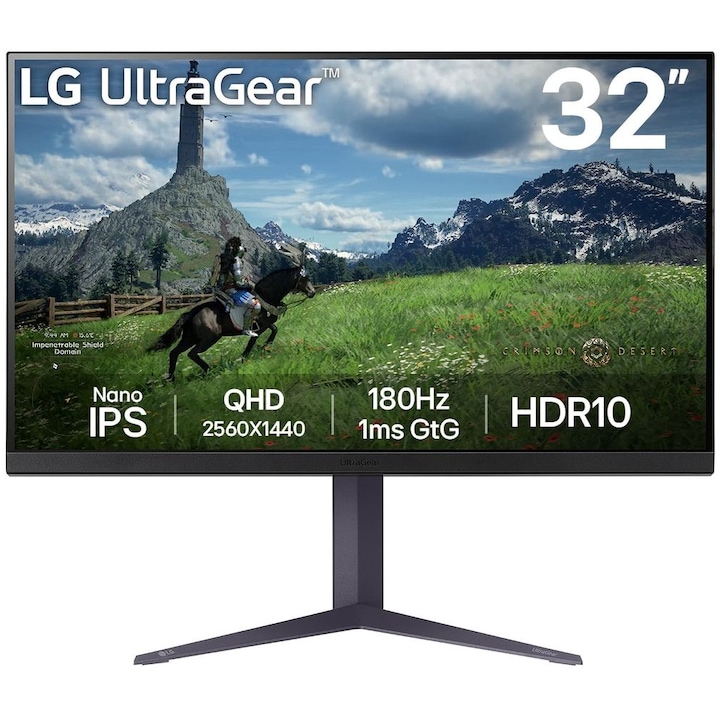 Монитор LG UltraGear 32GS85Q-B, 31.5", IPS, 2560 x 1440, 2 x USB 3.0 Downstream, 2 x HDMI, 1 x Audio Out, DisplayPort, 1 x USB 3.0 Type-B Upstream
