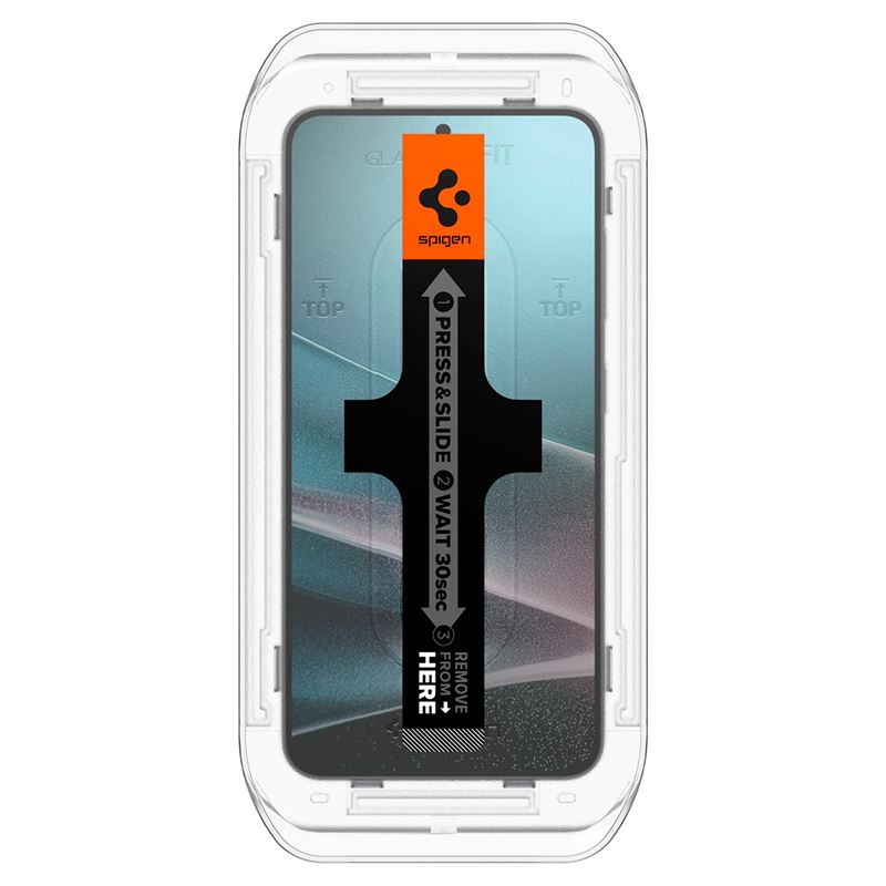 Set 2 folii sticla cu sistem de montare Case friendly Spigen GLAStR EZ FIT HD compatibil cu Samsung Galaxy S24 / S25 Privacy