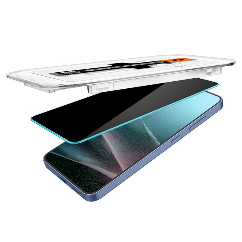 Set 2 folii sticla cu sistem de montare Case friendly Spigen GLAStR EZ FIT HD compatibil cu Samsung Galaxy S24 / S25 Privacy