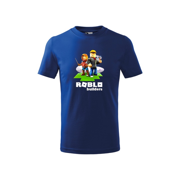 Rövid ujjú póló gyerekeknek, Roblox Roblo Builders, Kék