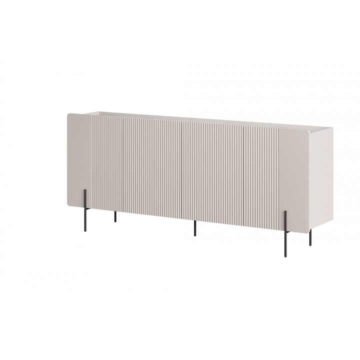 Comoda, Bogart, Malmi, 200 x 87 cm x 42 cm, Cu 4 usi, Cu 4 rafturi, Laminat, MDF, Bej