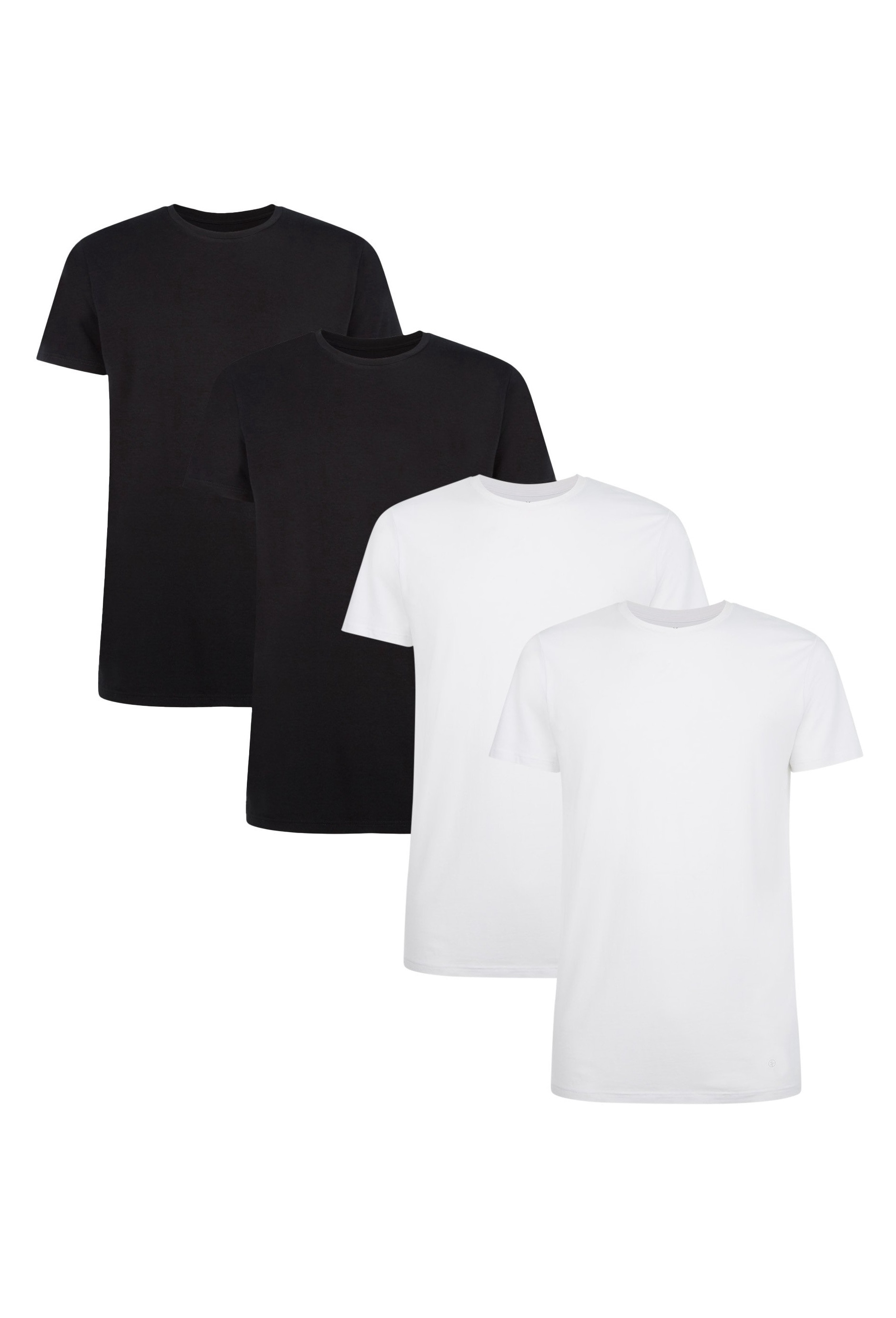 Bamboo Basics, Set de tricouri Ruben - 4 piese, Alb, Negru, L