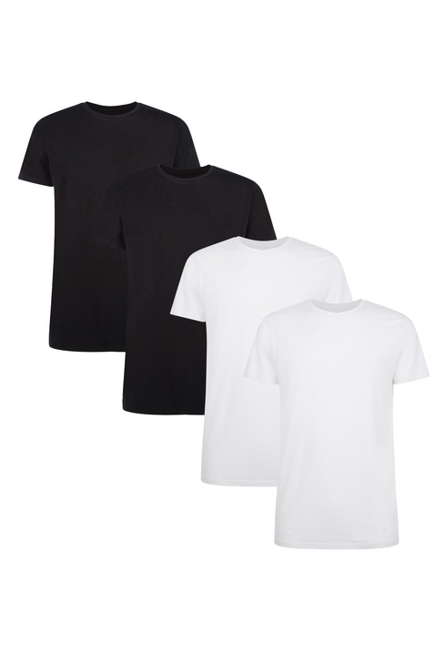 Bamboo Basics, Set de tricouri Ruben - 4 piese, Alb/Negru