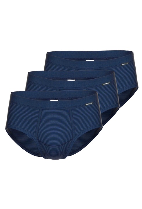 Ammann, Set de chiloti din amestec de bumbac - 3 perechi, Albastru inchis