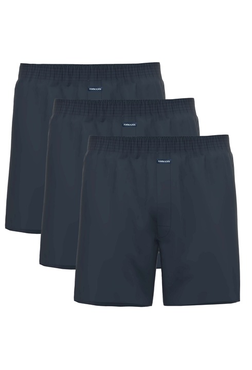 Ammann, Set de boxeri din bumbac - 3 perechi, Albastru inchis