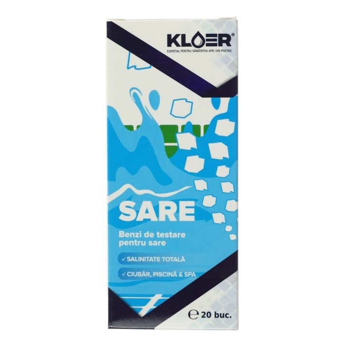 Benzi pentru analiza salinitate, Kloer, pentru apa piscina, 20 bucati