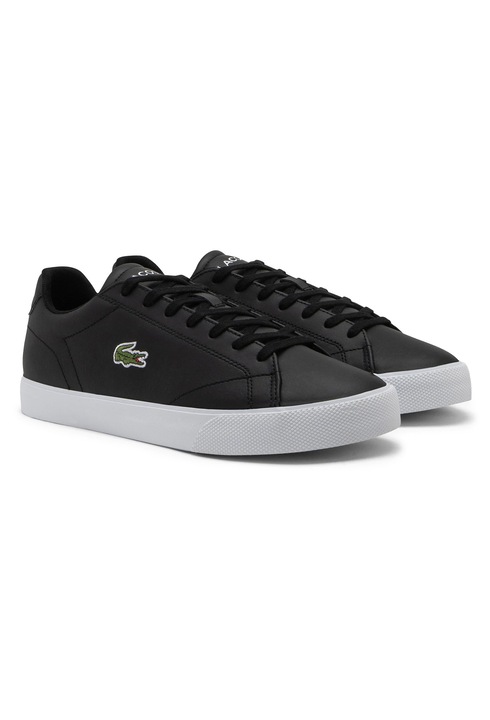 Lacoste, Pantofi sport din piele cu garnituri din material sintetic, Negru