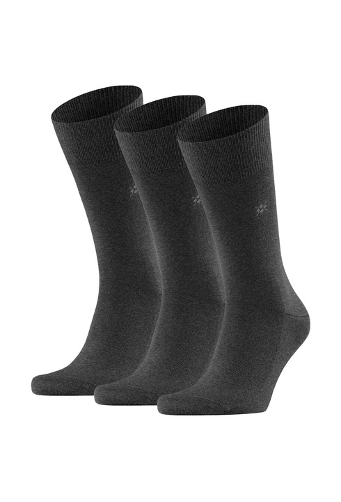 Burlington, Set de sosete din amestec de lana cu model uni - 3 perechi, Gri inchis, 40-46
