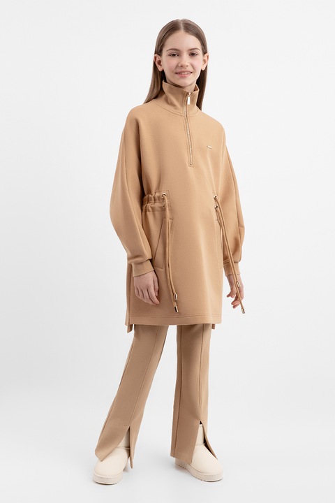 GULLIVER, Pamuttartalmú nadrág hasítékkal elöl, Világosbarna, 152 CM