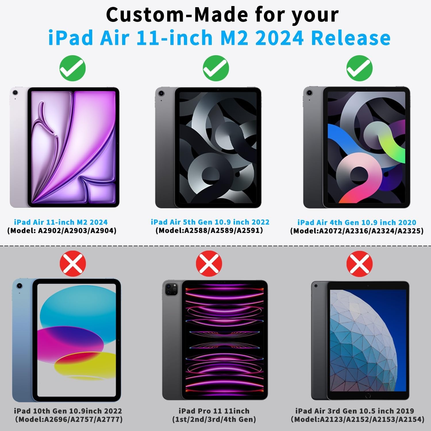Husa iPad Pro 11 inch M4 2024, cu suport pentru creion, suport triplu din piele PU, cu Auto Wake Sleep-neagra