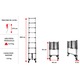 Scara telescopica, Baulich, 9 trepte, 260 cm, otel, capacitate maxima 125 kg, blocare automata, picioare antiderapante