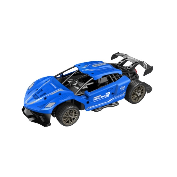 Masina Racing High Speed Car cu Rc, efect fum, acumulator 3.7V, albastru