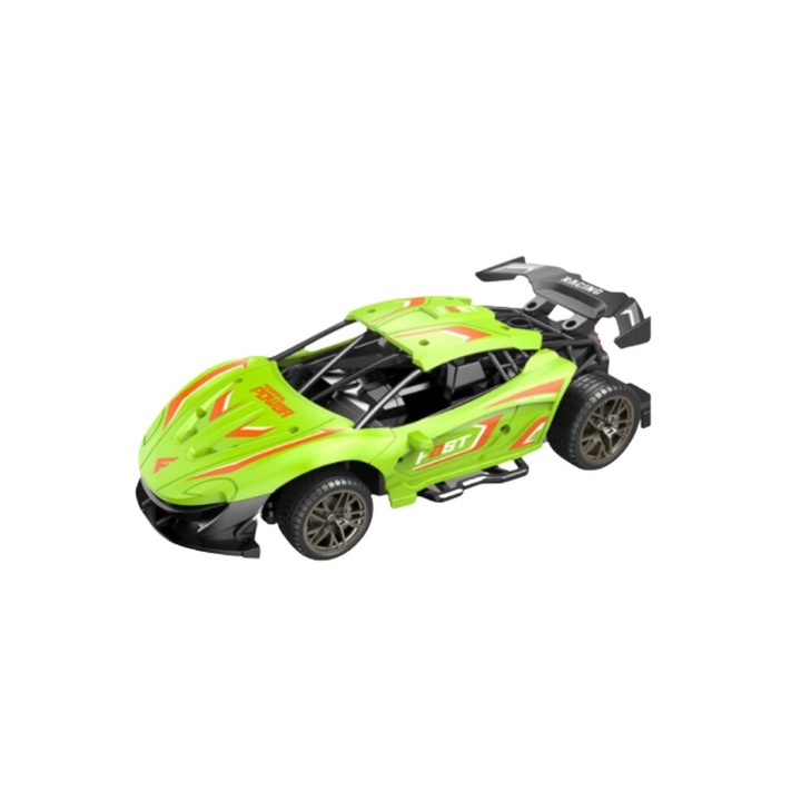 Masina Racing High Speed Car cu Rc, efect fum, acumulator 3.7V, verde, ZJA312944