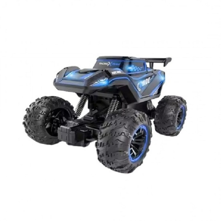 Masina Racing cu Rc, roti mari, corp luminos, acumulator 3.7V, albastru
