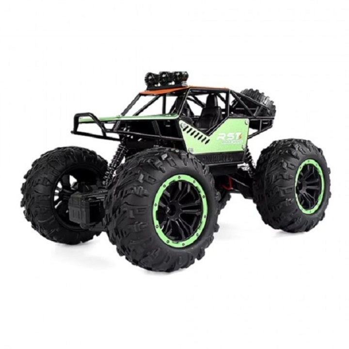 Masina Rover off Road metal cu Rc, roti mari, lumini, acumulator 3.7V, verde