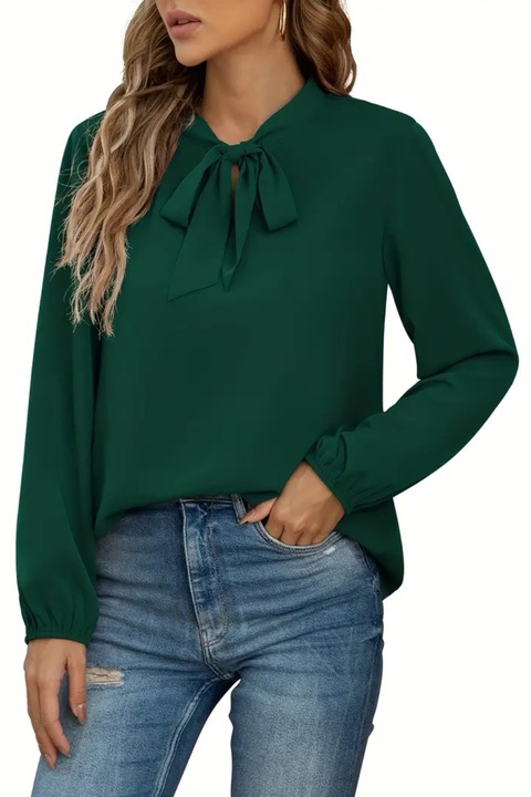 Bluza eleganta cu panglici, Verde