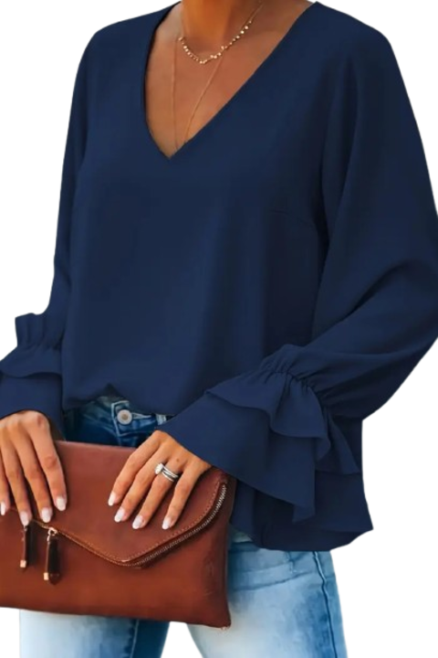 Bluza eleganta VOGUET cu maneci vaporoase bleomarin M