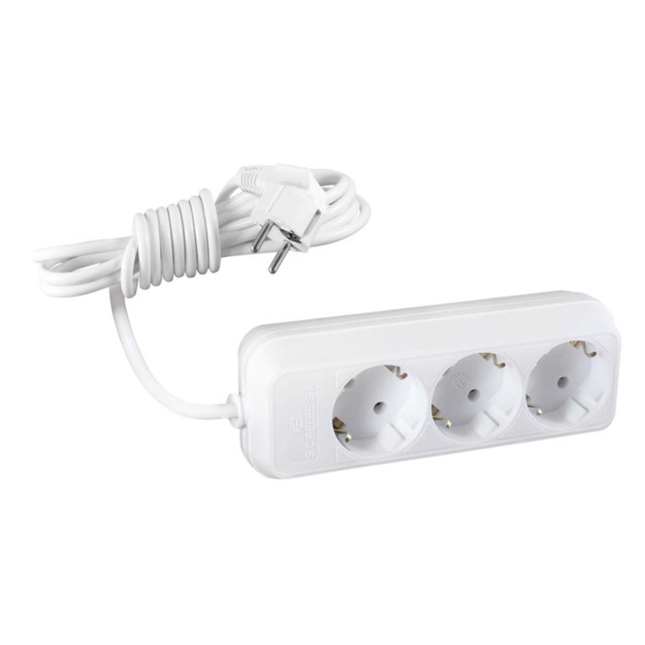 Удължител 043620, 3 гнезда, 7 м, 2500W, 3 x 1 mmp, защитен контакт