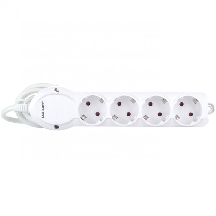 Lohuis удължител 4 гнезда, 5 m, 3500W, 3 x 1,5 mmp, защитен контакт