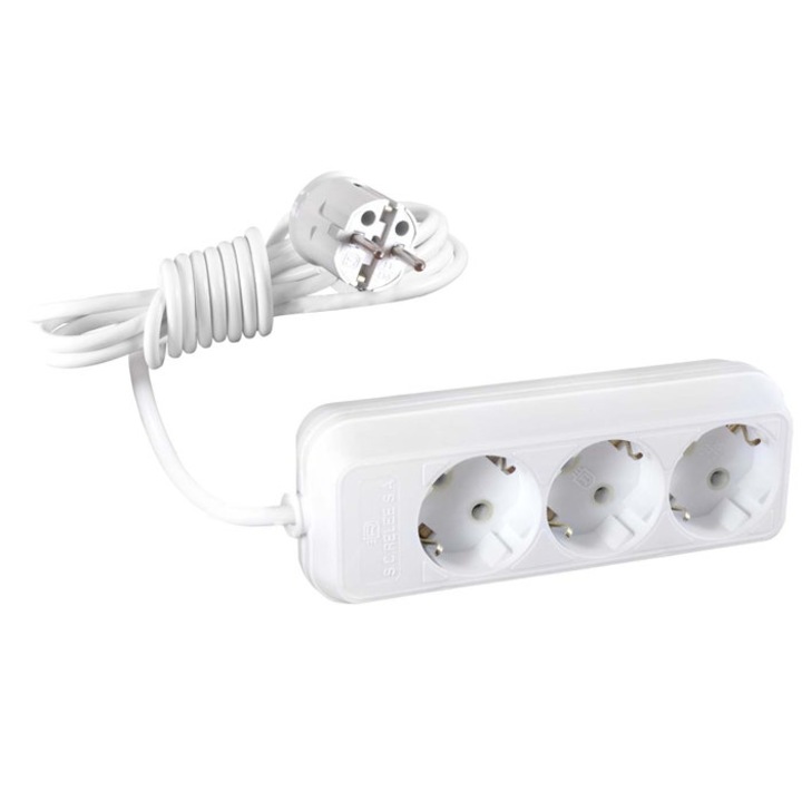 Удължител 015511, Керамичен, 3 контакта, 5 м, 2500W, 3 x 1 mmp, защитен контакт