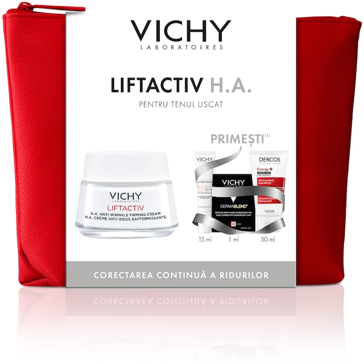 Комплект крем против бръчки Vichy Liftactiv, Стягащ, За суха кожа, 50 мл