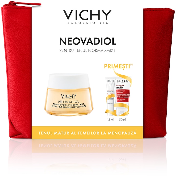ΠΠΎΠΌΠΏΠ»ΠΊΡ Π΄Π½Π΅Π²Π΅Π½ ΠΊΡΠ΅ΠΌ Vichy Neovadiol, ΠΠ° ΠΌΠ΅Π½ΠΎΠΏΠ°ΡΠ·Π°, Π‘ ΡΠΏΠ»ΡΡΠ½ΡΠ²Π°Ρ ΠΈ Π²ΡΠ·ΡΡΠ°Π½ΠΎΠ²ΡΠ²Π°Ρ Π΅ΡΠ΅ΠΊΡ, 50 ΠΌΠ»