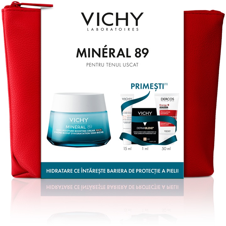 Комплект интензивно хидратиращ крем Vichy Mineral 89 100H, За суха кожа, 50 мл