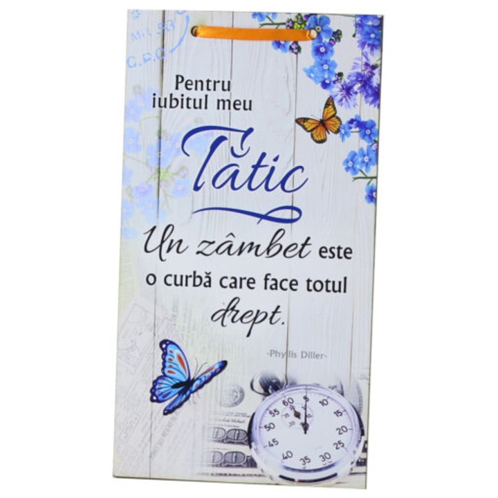 Tablou Personalizat din Lemn, Mesaj de apreciere si iubire, "Pentru iubitul meu Tatic", Cadou Romantic, 15 x 27 cm, 130 g, Materiale Premium, Design Incantator, Perfect pentru aniversare, Declaratie sincera de afectiune, Ideal in orice moment, Vadrami