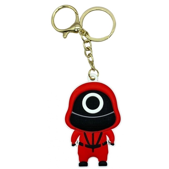 Breloc Squid Game, plastic, 4 cm, model 2, masca cu cerc