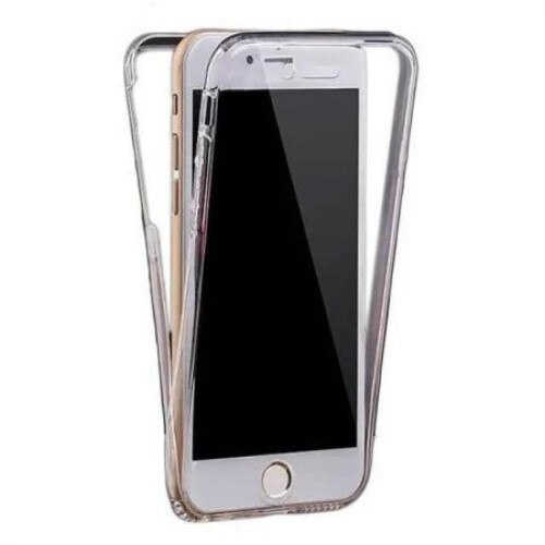 Husa protectie IMPORTGSM pentru Apple iPhone 5/5S/SE, Silicon, Protectie Fata/Spate-360Grade, Transparenta