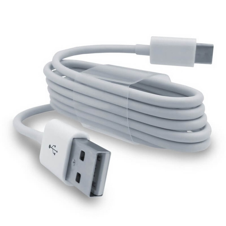 Кабел за зареждане и данни USB Type C бял dnp