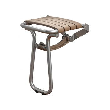 Scaun baie dus rabatabil - pliabil culoare maro cu picior sustinere Scaun baie dus rabatabil - pliabil culoare maro cu picior sustinere