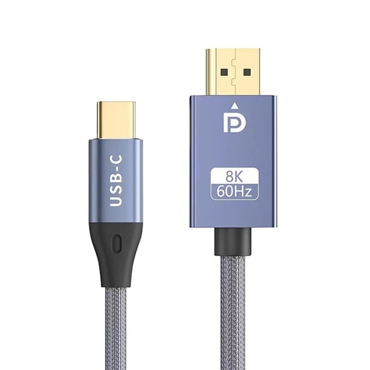 USB C - DisplayPort DP 1.4 кабел, 8K двупосочен DisplayPort към USB C, HDR 8K@60Hz, 4K@144Hz/120Hz, 2K/144Hz/165Hz, 1 метър