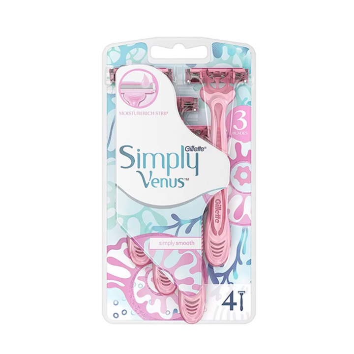 Aparat de ras de unica folosinta GILLETTE Simply Venus, Femei, 4 bucati