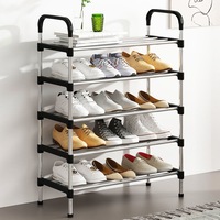 Pantofar cu 5 rafturi pentru incaltaminte, Suport pentru pantofi, Capacitate 15 perechi. Asamblare usoara, Dimensiuni 56 x 26 x 95,5 cm