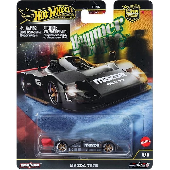 Masinuta Hot Wheels Premium, Car Culture, Mazda 787B, Hammer Drop, 1:64, Negru