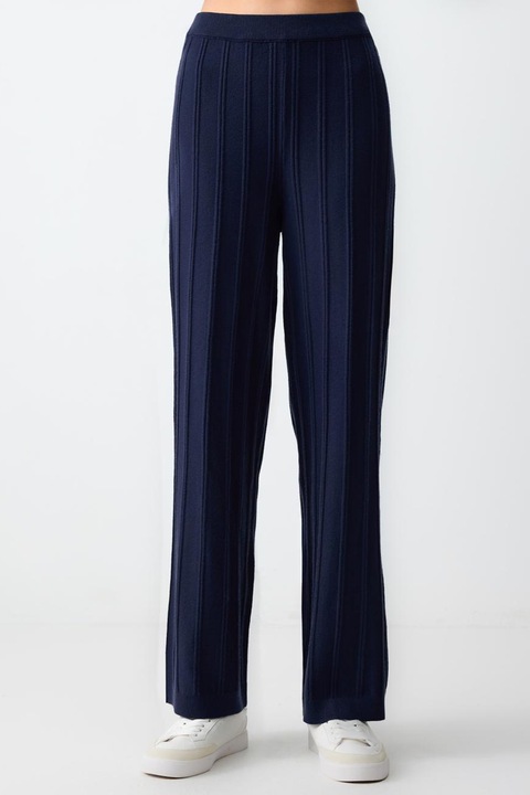 JIMMY KEY, Pantaloni drepti cu talie inalta, Bleumarin, XL