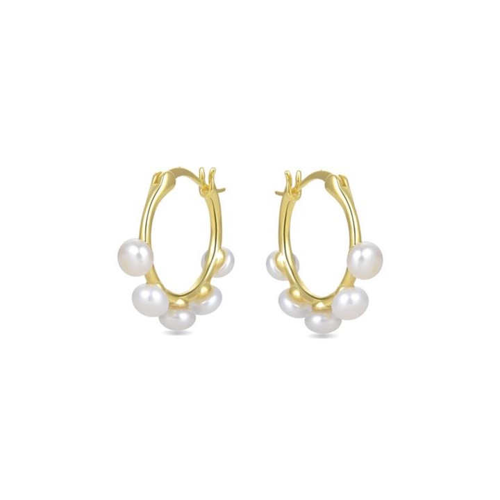 Cercei din Argint 925 FAMI cu perle placati cu Aur galben de 18K