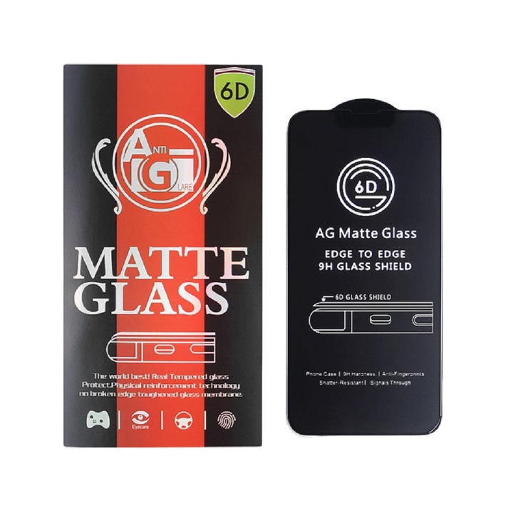 Xiaomi Redmi Note 12 Pro 4G / 5G / Note 11 Pro 4G / 5G / Poco X5 Pro 5G kompatibilis üvegfólia, előlapi, 6D edzett, hajlított, fekete kerettel, matt