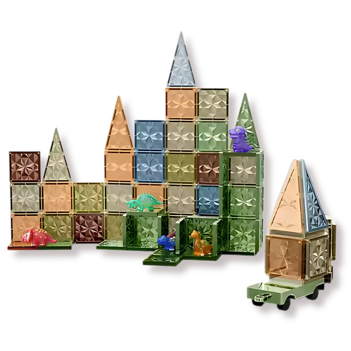 79 darabos mágneses építőkocka készlet gyerekeknek, Nuvora mágneses blokkok, oktató és kreatív, ideális a STEM, a motoros és a képzeletbeli készségek fejlesztéséhez