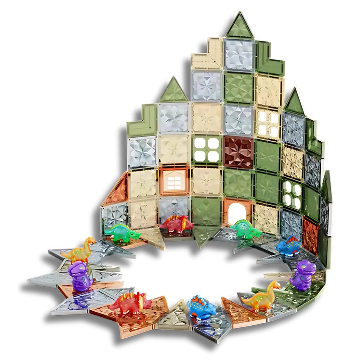 105 darabos mágneses építőkocka készlet gyerekeknek, Nuvora mágneses blokkok, oktató és kreatív, ideális a STEM, a motoros és a fantázia készségek fejlesztéséhez